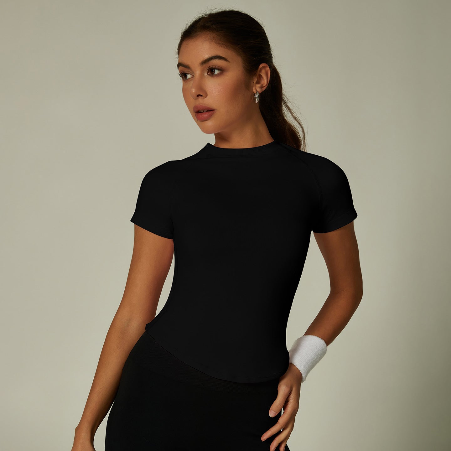 Womens Slim Fit 90%nylon 10%spandex Tshirts CP034