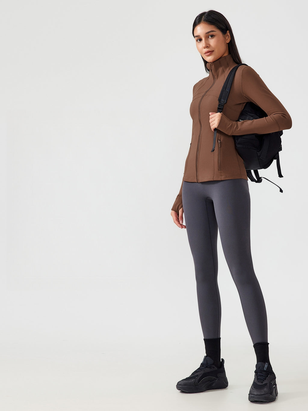 Womens Yoga 87%Nylon 13%spandex jacket D-18031