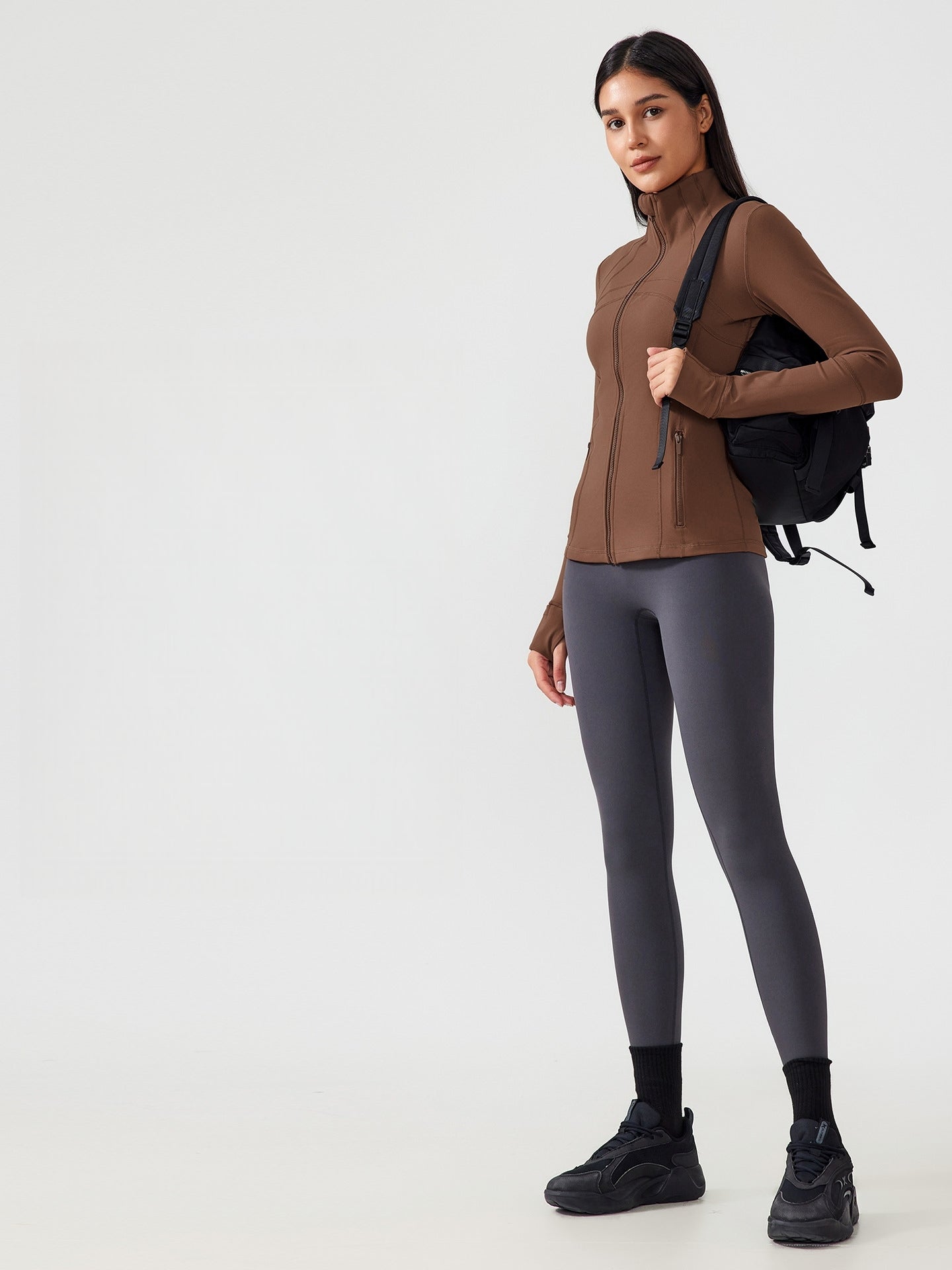 Womens Yoga 87%Nylon 13%spandex jacket D-18031