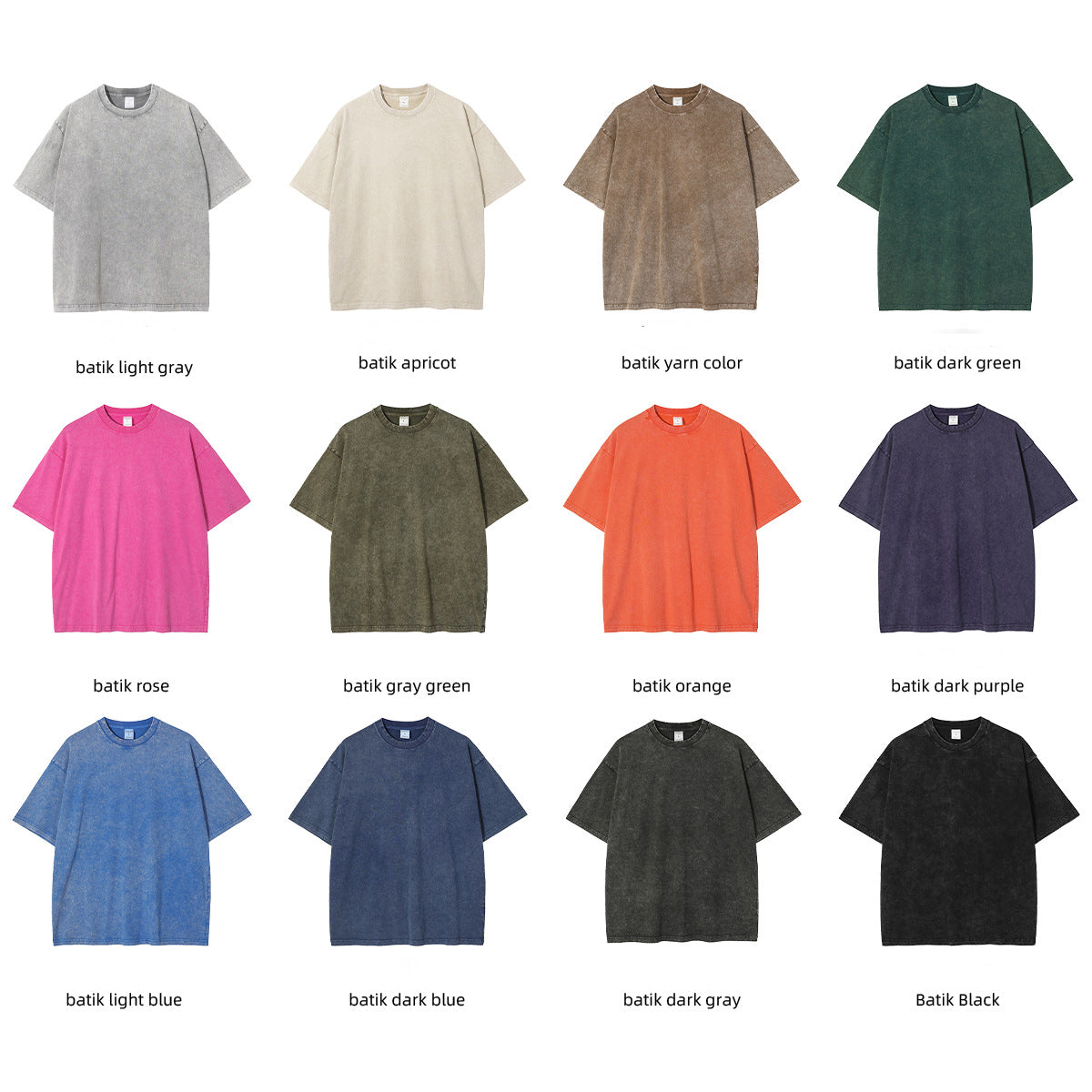 Mens Washed Oversized 100%Cotton T-shirt D-8808