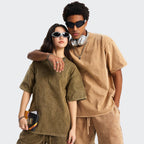 Mens Washed Oversized 100%Cotton T-shirt D-8808