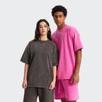 Mens Washed Oversized 100%Cotton T-shirt D-8808