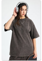Mens Washed Oversized 100%Cotton T-shirt D-8808