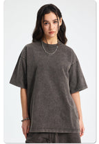 Mens Washed Oversized 100%Cotton T-shirt D-8808