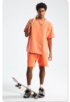 Mens Washed Oversized 100%Cotton T-shirt D-8808