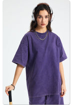 Mens Washed Oversized 100%Cotton T-shirt D-8808