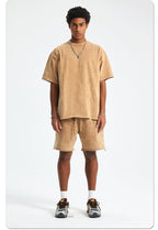Mens Washed Oversized 100%Cotton T-shirt D-8808