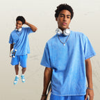 Mens Washed Oversized 100%Cotton T-shirt D-8808