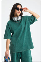 Mens Washed Oversized 100%Cotton T-shirt D-8808