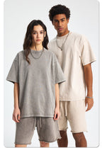 Mens Washed Oversized 100%Cotton T-shirt D-8808