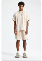 Mens Washed Oversized 100%Cotton T-shirt D-8808
