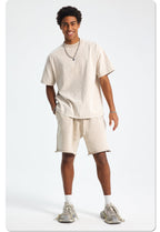 Mens Washed Oversized 100%Cotton T-shirt D-8808