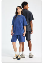 Mens Washed Oversized 100%Cotton T-shirt D-8808