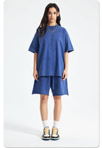 Mens Washed Oversized 100%Cotton T-shirt D-8808