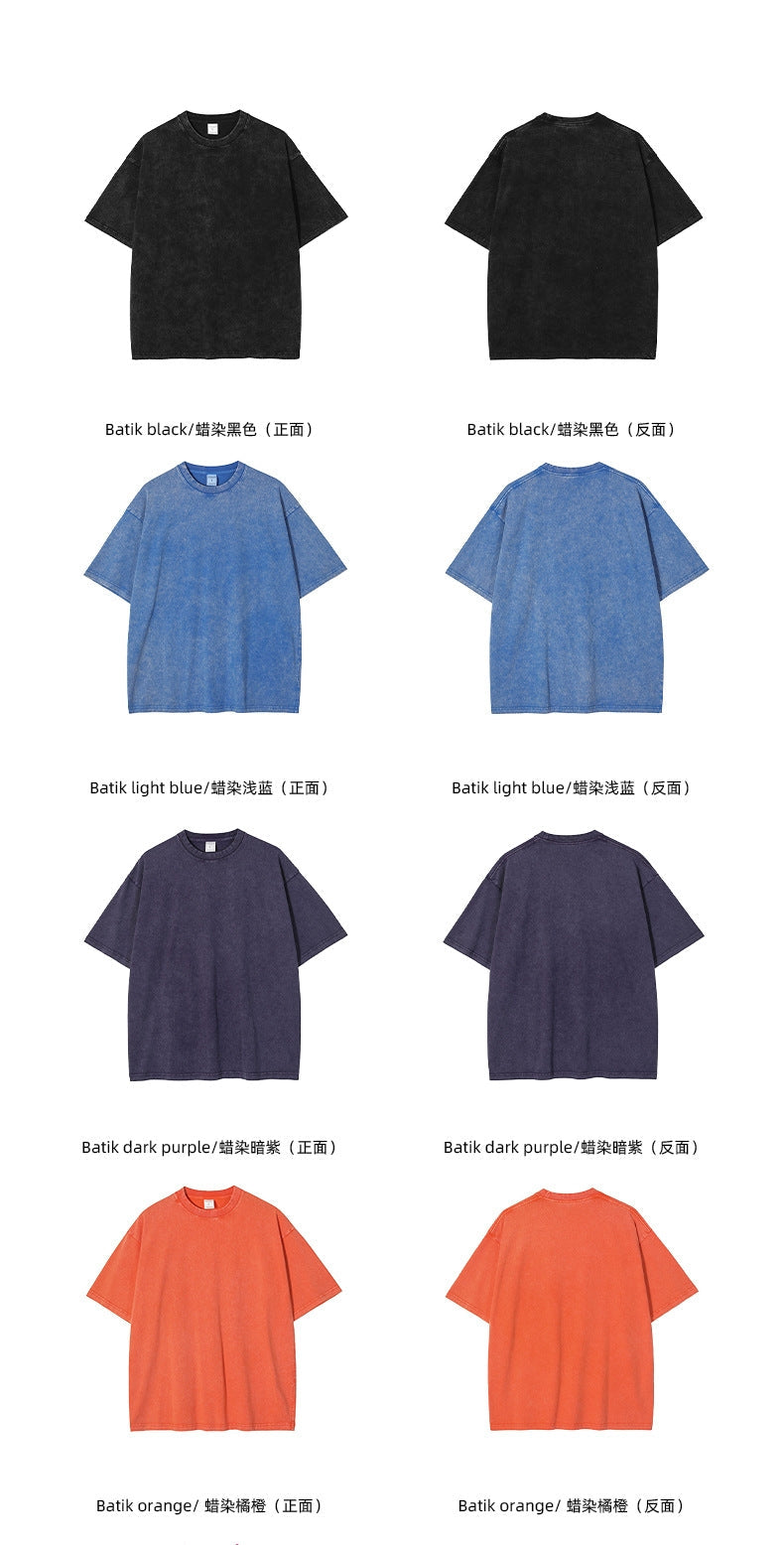 Mens Washed Oversized 100%Cotton T-shirt D-8808