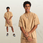 Mens Washed Oversized 100%Cotton T-shirt D-8808