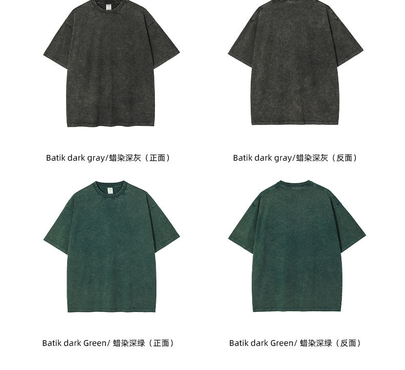 Mens Washed Oversized 100%Cotton T-shirt D-8808