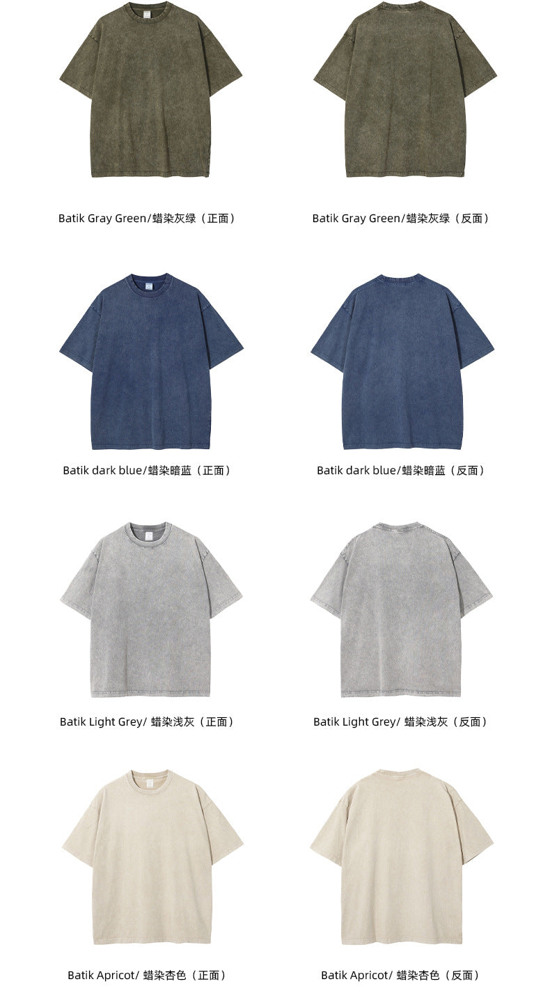 Mens Washed Oversized 100%Cotton T-shirt D-8808