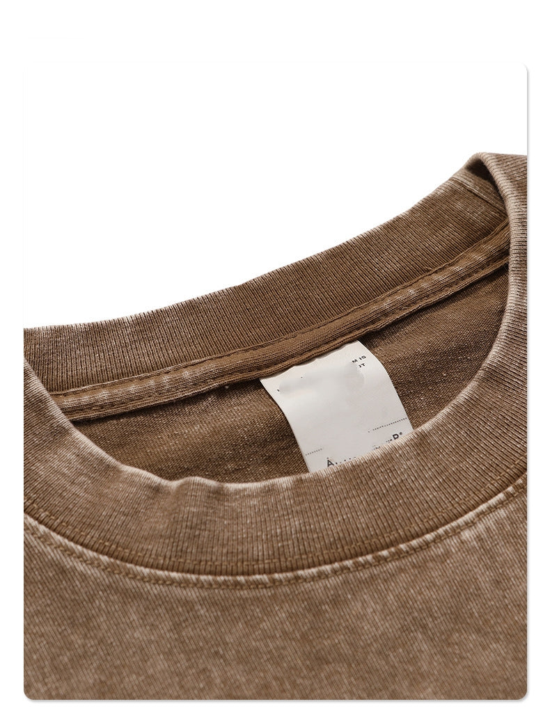 Mens Washed Oversized 100%Cotton T-shirt D-8808