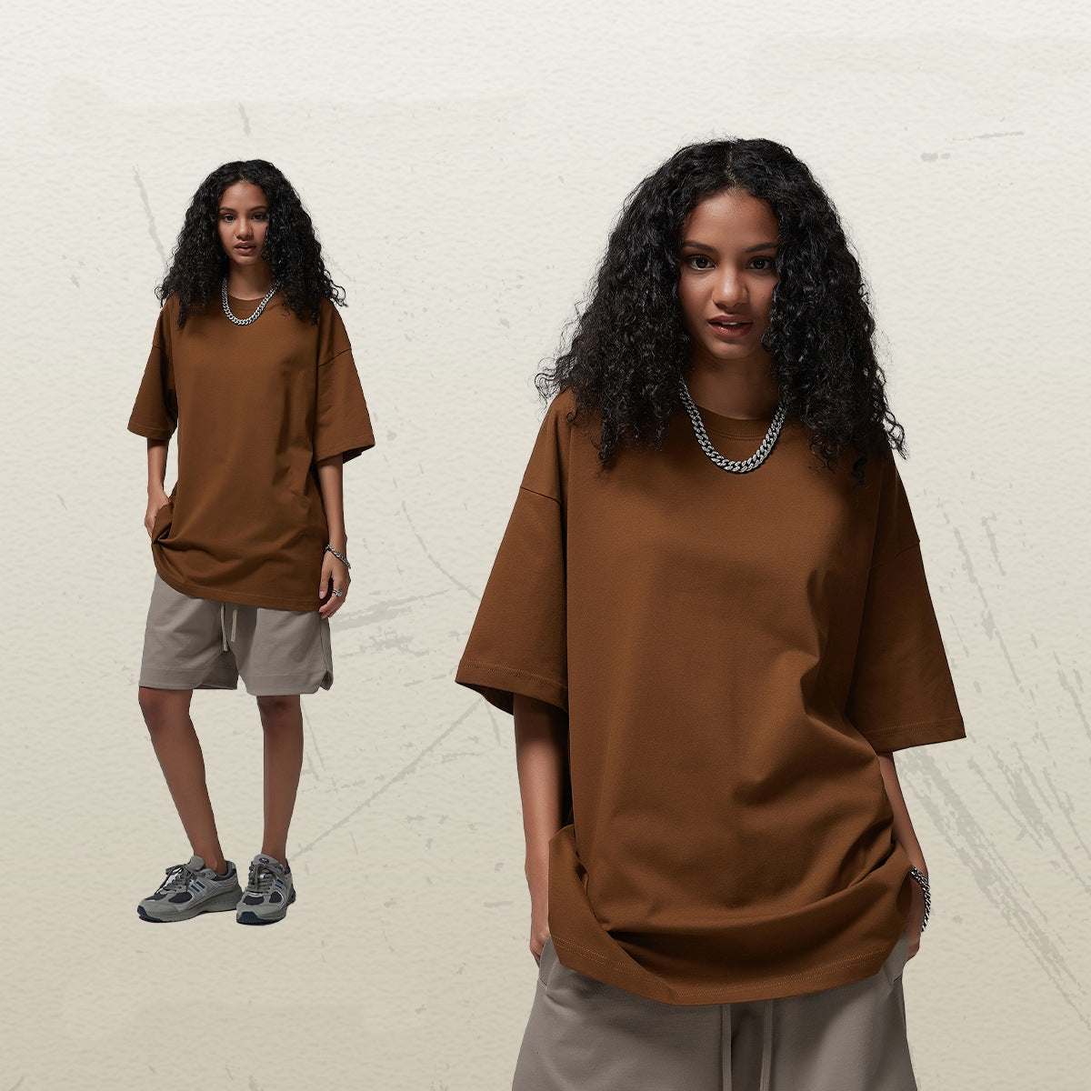 Mens Casual Vintage 100%Cotton Oversized T-shirt D-AR002
