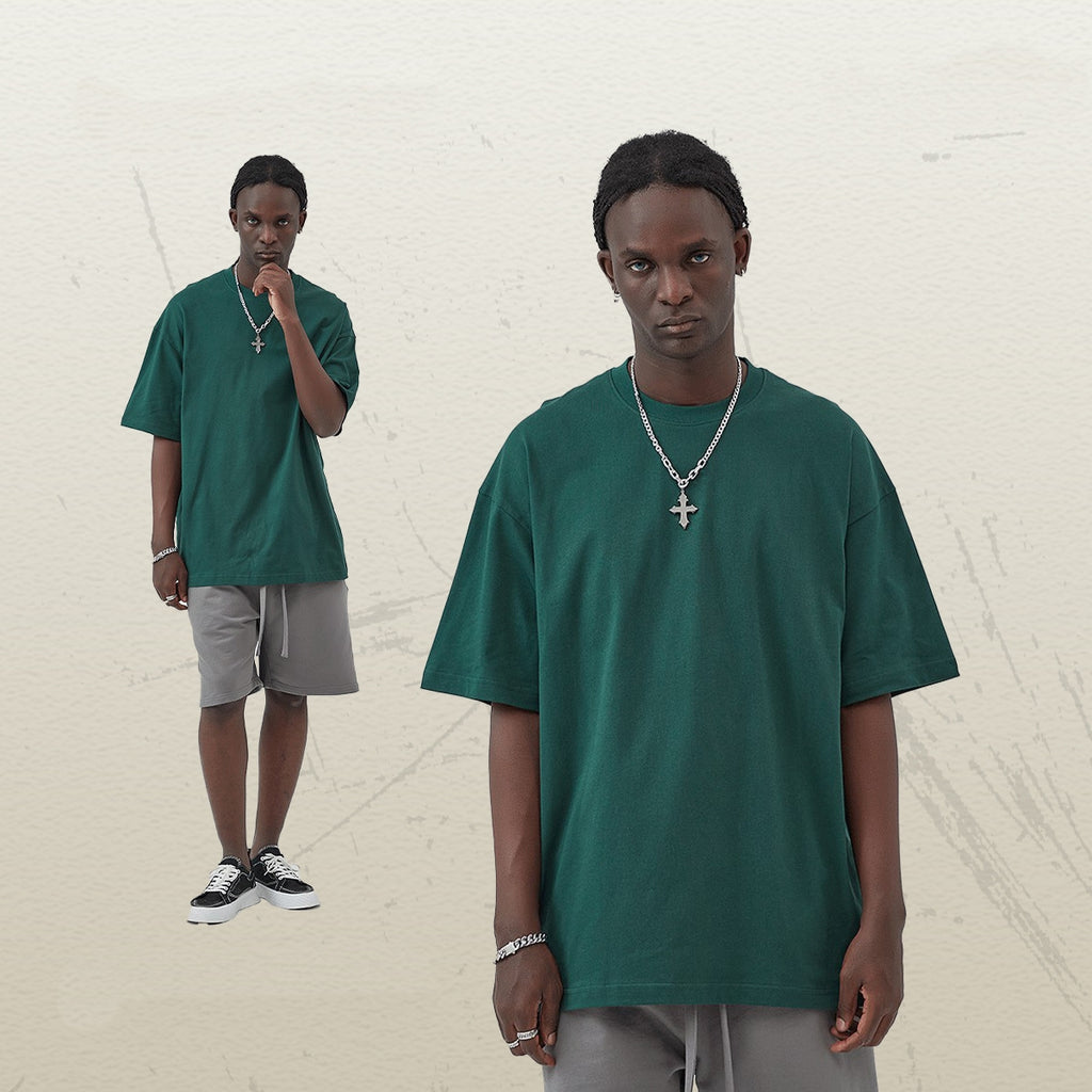 Mens Casual Vintage 100%Cotton Oversized T-shirt D-AR002