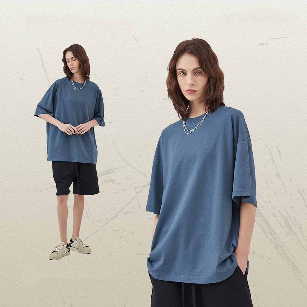 Mens Casual Vintage 100%Cotton Oversized T-shirt D-AR002