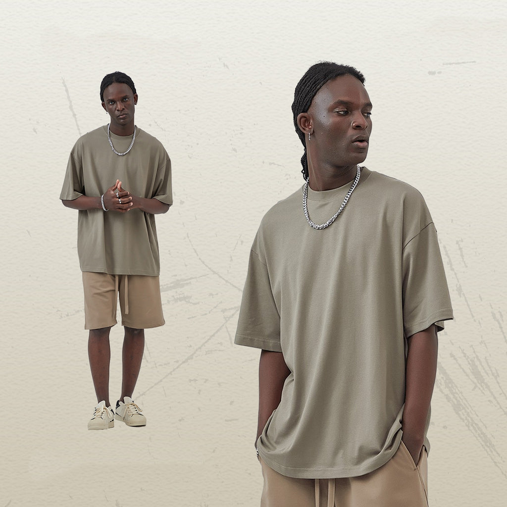 Mens Casual Vintage 100%Cotton Oversized T-shirt D-AR002