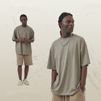 Mens Casual Vintage 100%Cotton Oversized T-shirt D-AR002