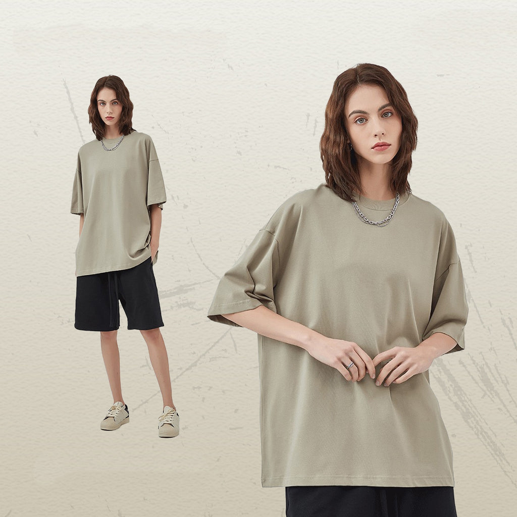 Mens Casual Vintage 100%Cotton Oversized T-shirt D-AR002