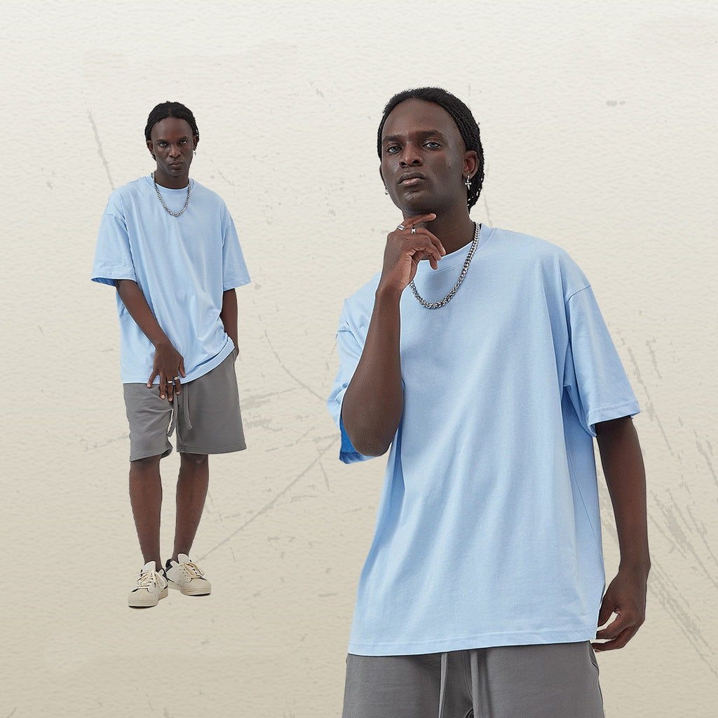 Mens Casual Vintage 100%Cotton Oversized T-shirt D-AR002
