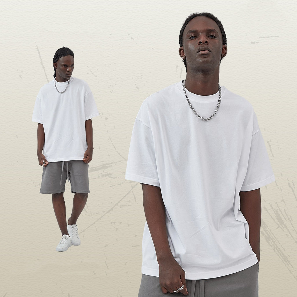 Mens Casual Vintage 100%Cotton Oversized T-shirt D-AR002