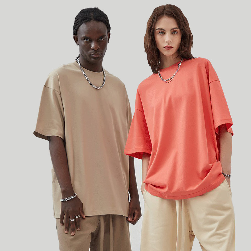 Mens Casual Vintage 100%Cotton Oversized T-shirt D-AR002