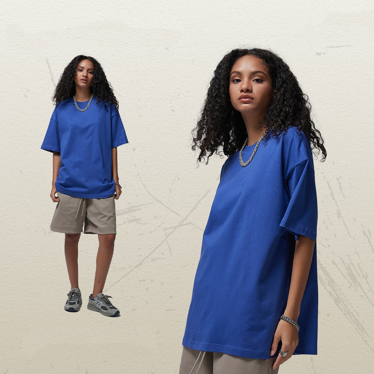 Mens Casual Vintage 100%Cotton Oversized T-shirt D-AR002