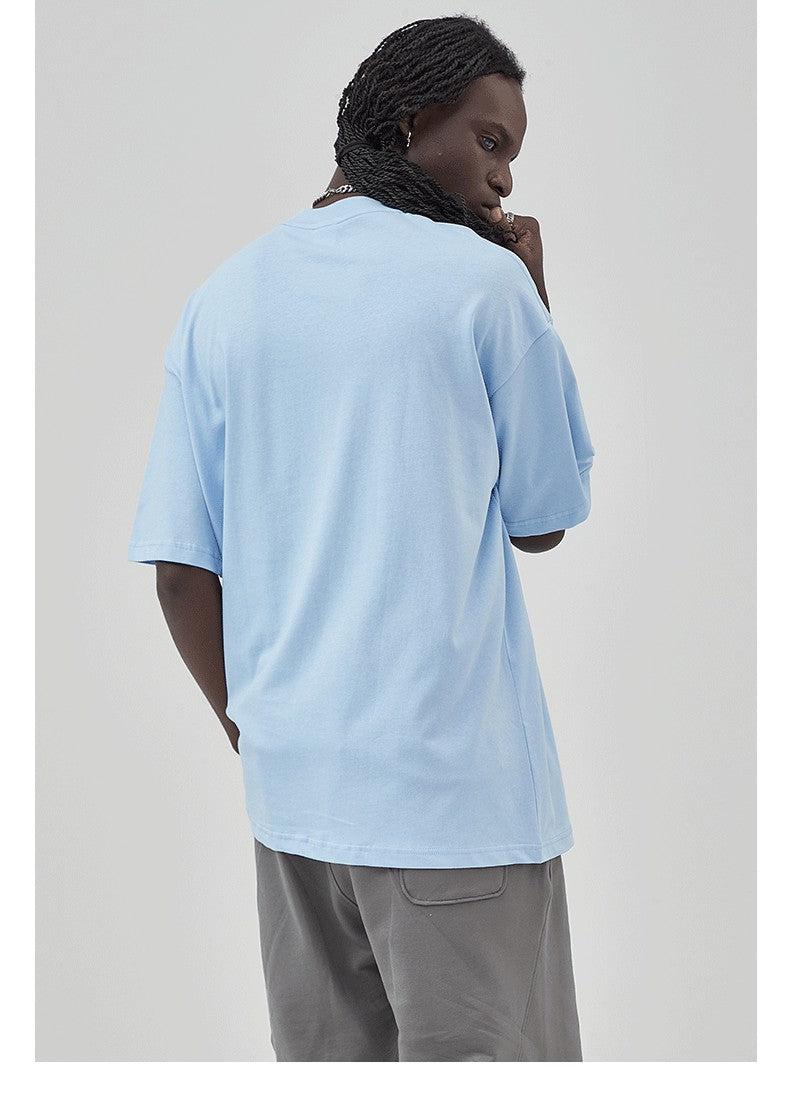 Mens Casual Vintage 100%Cotton Oversized T-shirt D-AR002