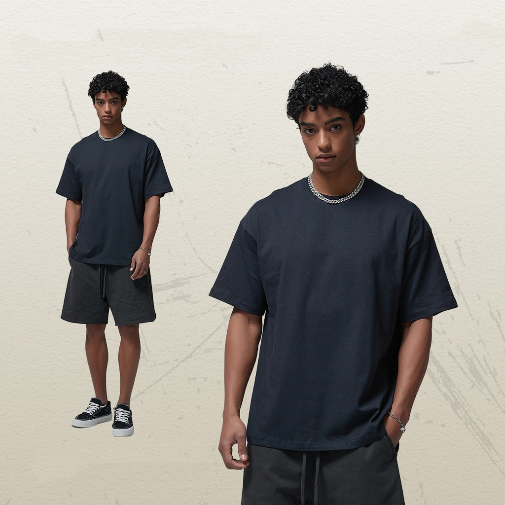 Mens Casual Vintage 100%Cotton Oversized T-shirt D-AR002