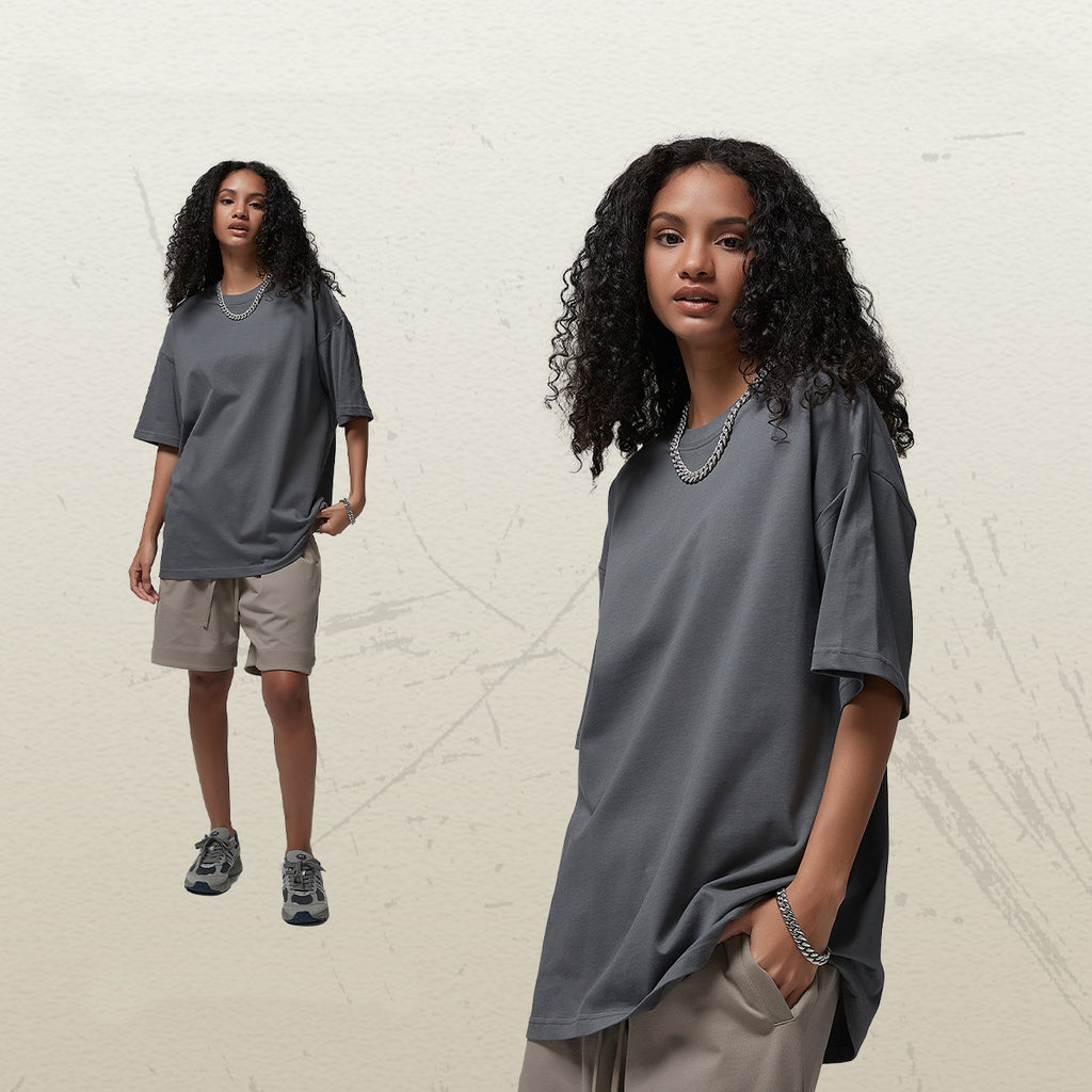 Mens Casual Vintage 100%Cotton Oversized T-shirt D-AR002