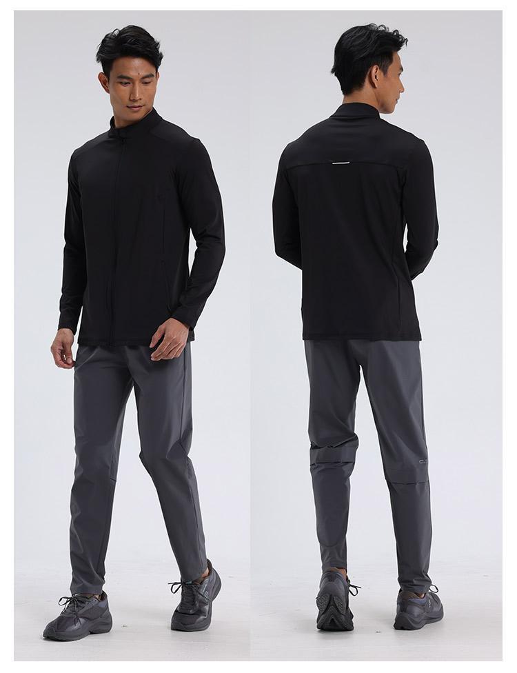Mens sports fitness 80%Polyester   20%Spandex jacket D42188 print logo 33