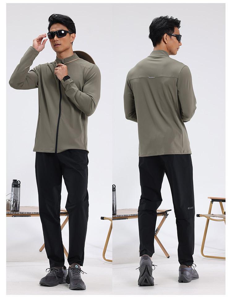 Mens sports fitness 80%Polyester   20%Spandex jacket D42188 print logo 37