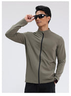 Mens sports fitness 80%Polyester   20%Spandex jacket D42188 print logo 38