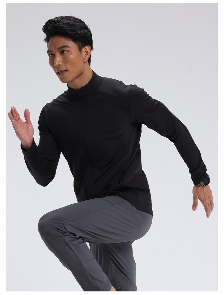 Mens sports fitness 80%Polyester   20%Spandex jacket D42188 print logo 34