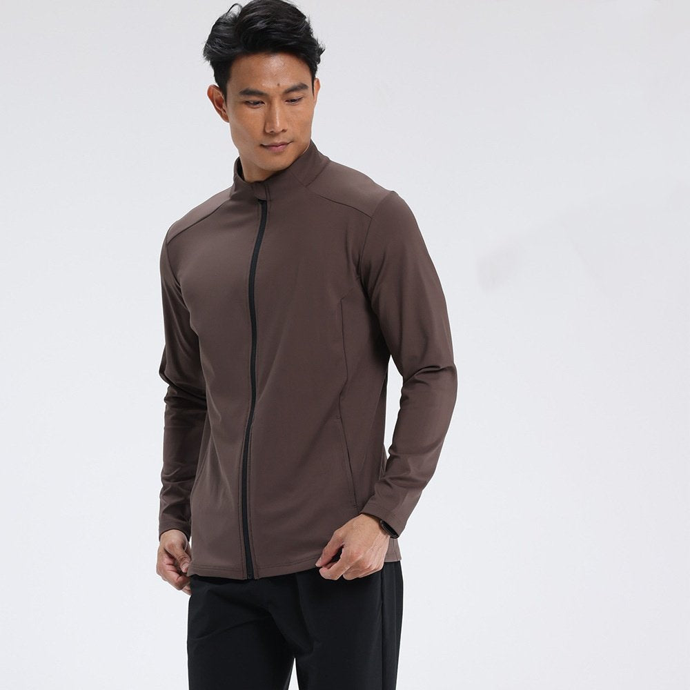 Mens sports fitness 80%Polyester   20%Spandex jacket D42188 print logo 7