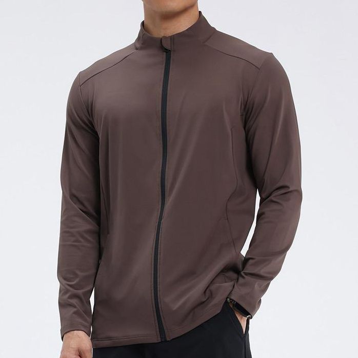Mens sports fitness 80%Polyester   20%Spandex jacket D42188 print logo 23