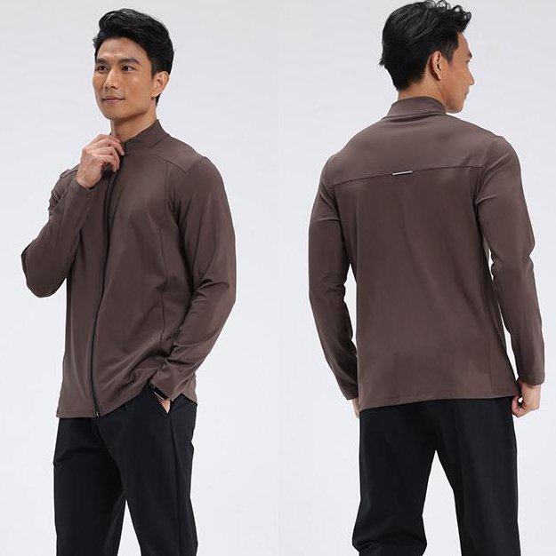 Mens sports fitness 80%Polyester   20%Spandex jacket D42188 print logo 19