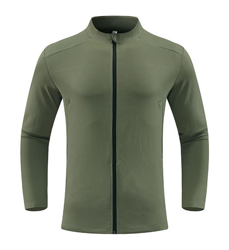 Mens sports fitness 80%Polyester   20%Spandex jacket D42188 print logo 4