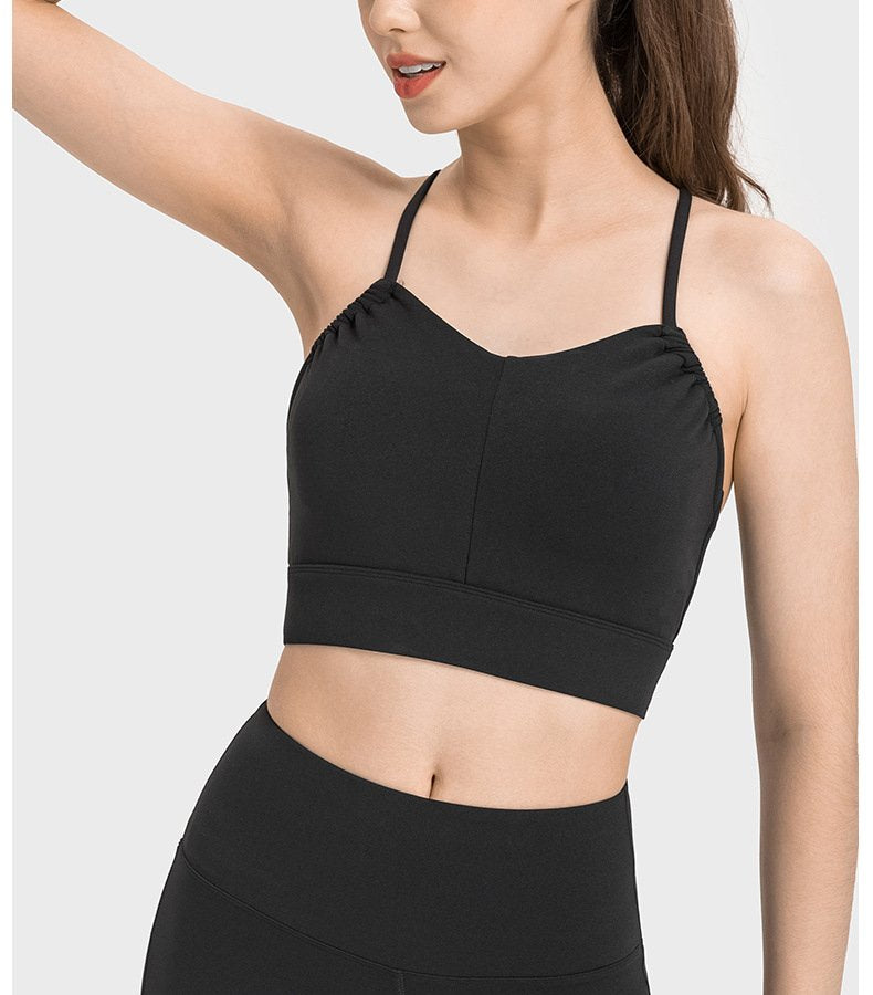 Womens Yoga Activewear 80%nylon 20%spandex Sports Bra DAW020 print logo 45