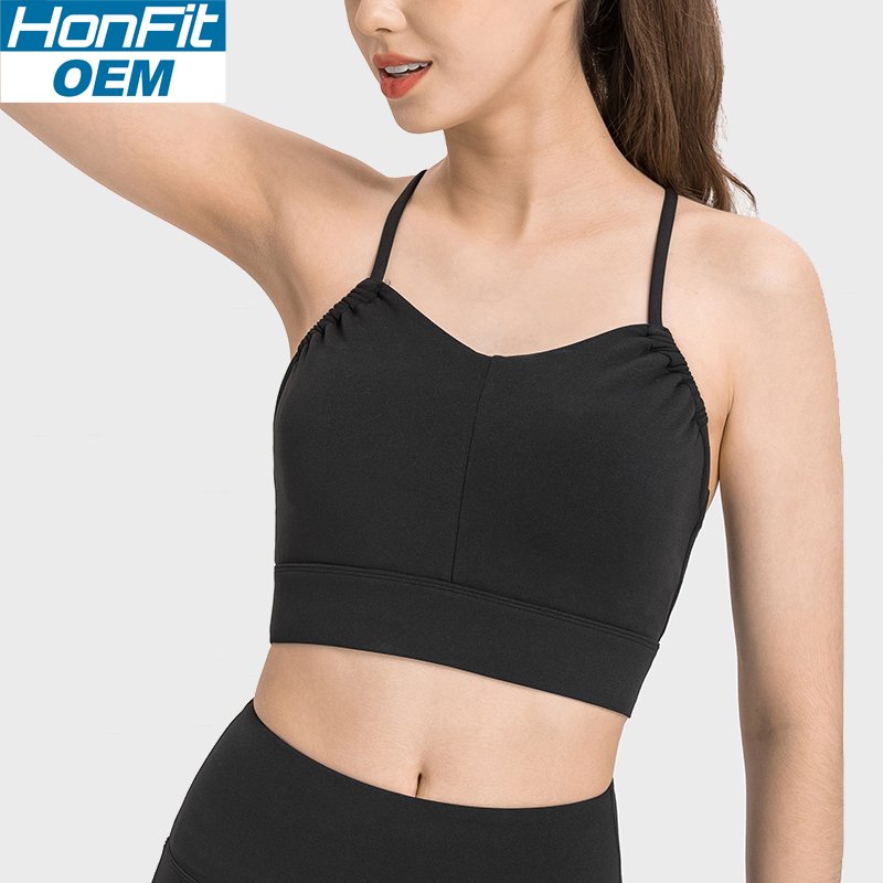 Womens Yoga Activewear 80%nylon 20%spandex Sports Bra DAW020 print logo 3