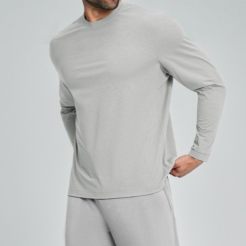 Mens Gym Training 100%polyester Long Sleeve Shirt DD-ECX5091 print logo 21