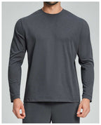 Mens Gym Training 100%polyester Long Sleeve Shirt DD-ECX5091 print logo 27