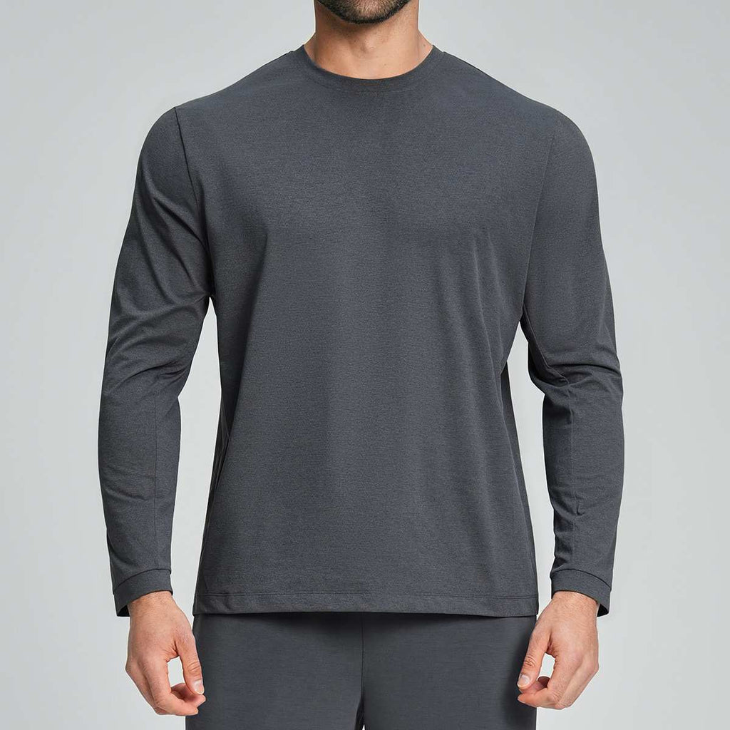 Mens Gym Training 100%polyester Long Sleeve Shirt DD-ECX5091 print logo 2
