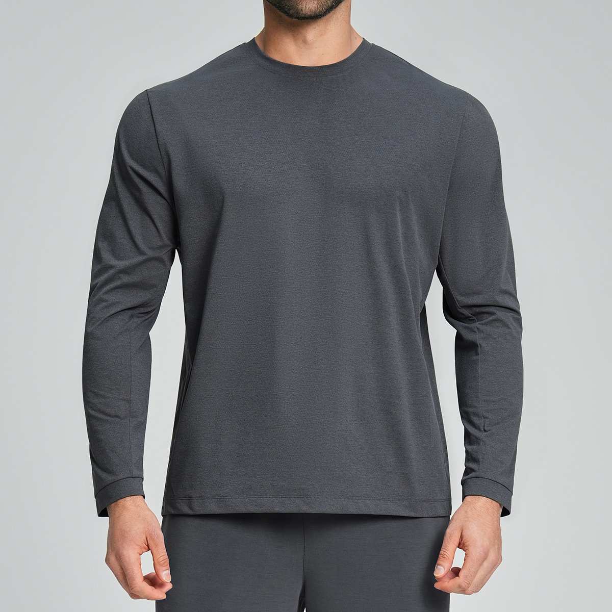 Mens Gym Training 100%polyester Long Sleeve Shirt DD-ECX5091 print logo 2